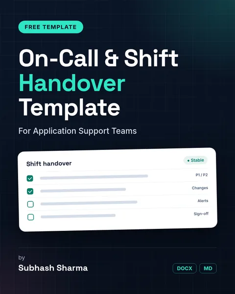 Illustrated cover for the On-Call and Shift Handover Template